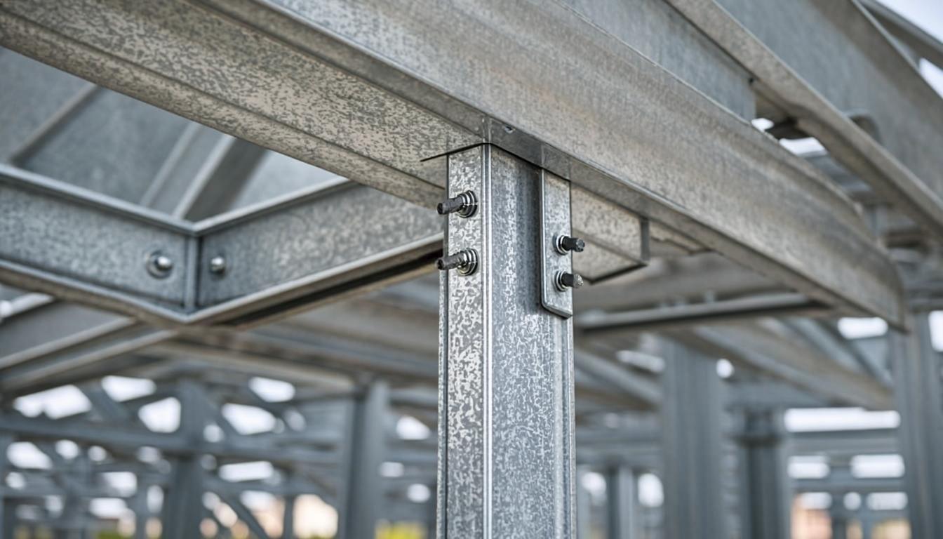 Estrutura de steel frame em montagem